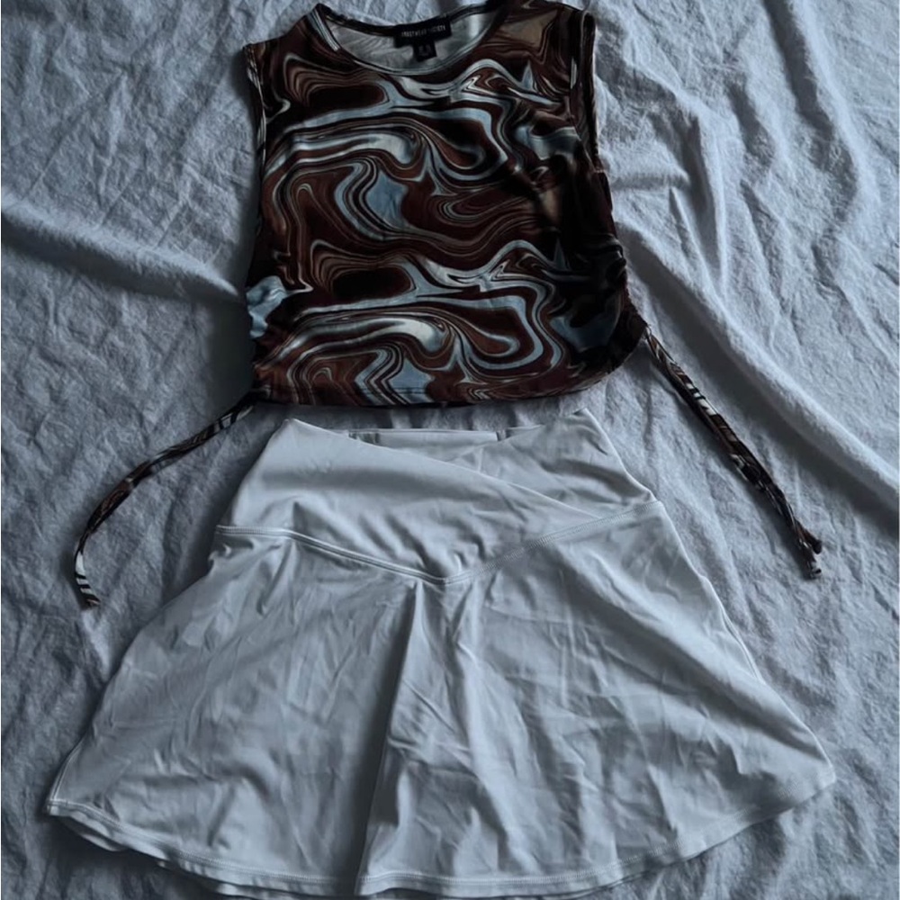 Urban Planet Brown and Blue Swirl Crop Top